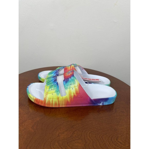 New Freedom Moses Tie-Dye Two Band Slides Women's Size 7-8 - Picture 3 of 7